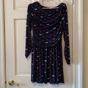 Leota horse print, long sleeve dress